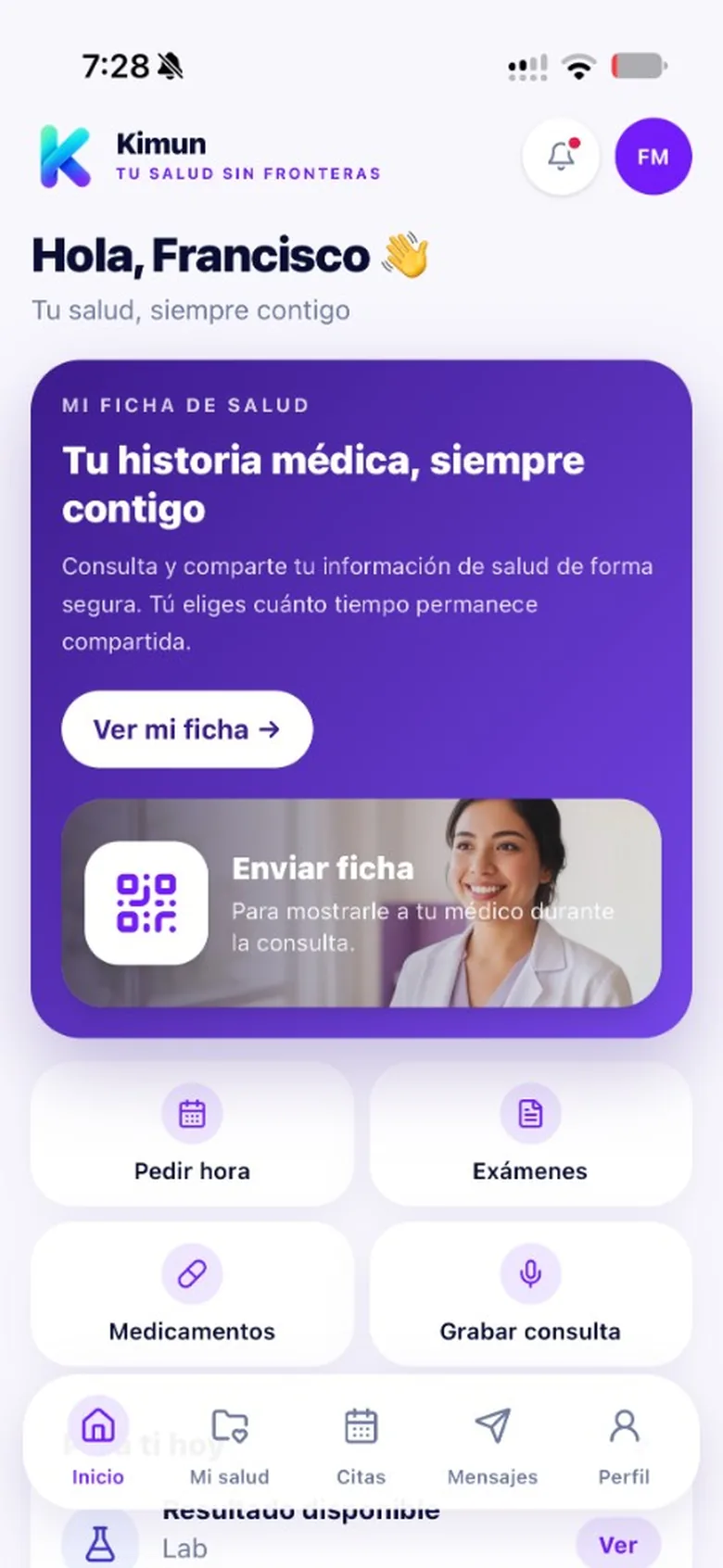 Inicio de Kimun para pacientes