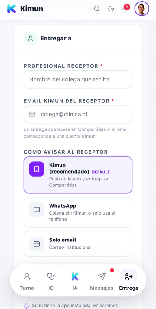 Kimun app — Entrega